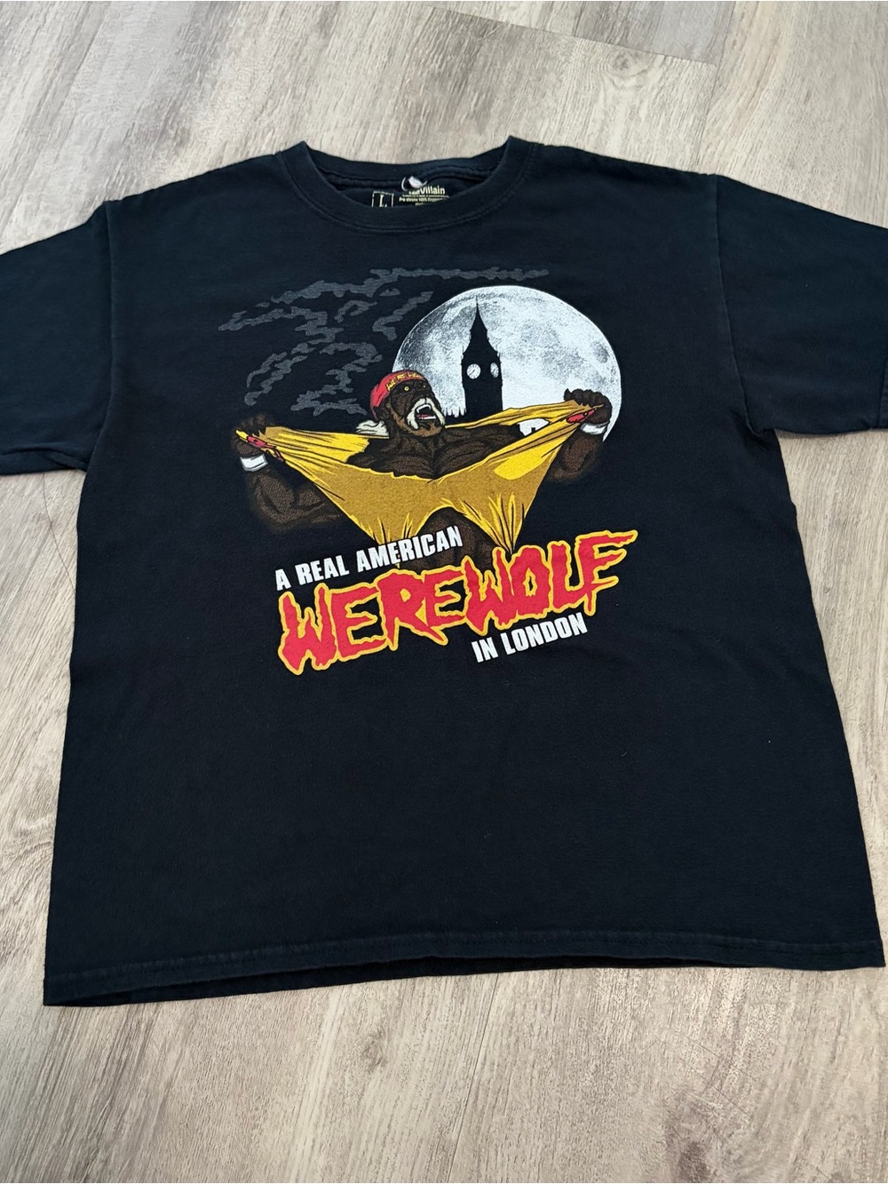 Tee Villian American Werewolf In London Hulk Hogan T Shirt Small Black